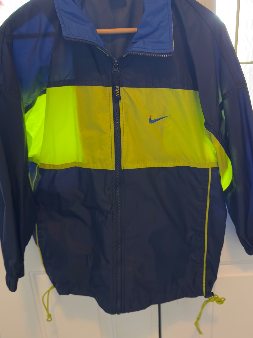 Nike Youth Navy and Neon Yellow Windbreaker Jacket